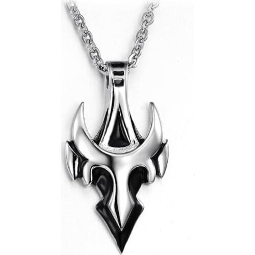 European American Man Necklace YMS N431 Jewelry 2021 Trend Stainless Steel Color Unique Shape Simple Style Flame Pendant 50CM
