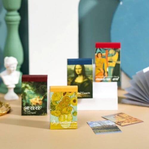 50 pcs Art Exhibition Series Decorative Stickers Scrapbooking Stick Label Diary Album stationery painting Sticker Accessories