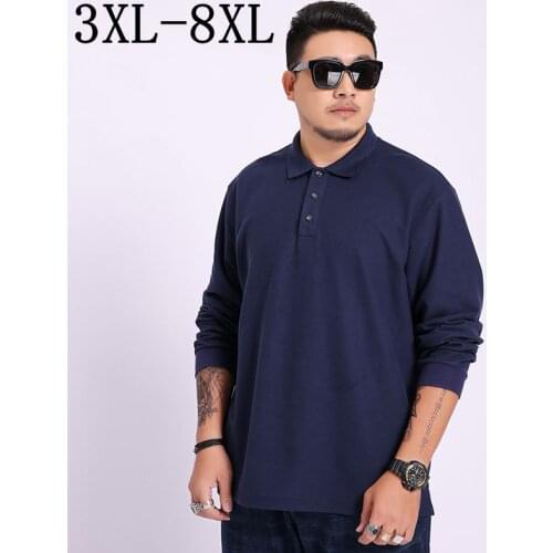 Plus Size 5XL 6XL 7XL 8XL 2019 New Spring Business Polo Shirt Men High Quality Long Sleeve Male Polos Casual Polo Homme