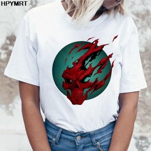 2020 new Summer T Shirt Women Scary skull Printed Harajuku Tshirt White Casual Plus Size Fashion T-shirts Female tops clothing