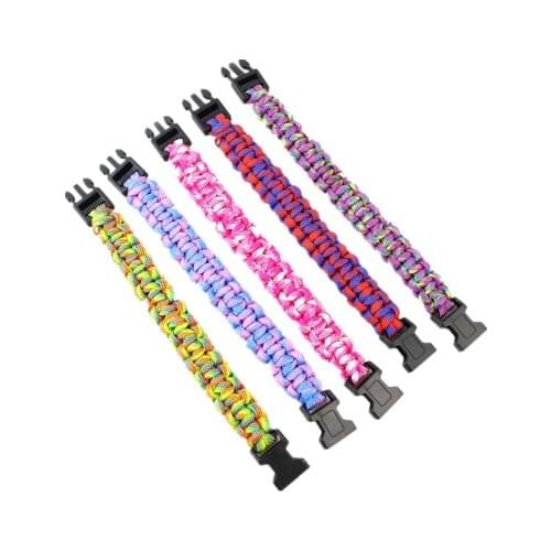 20PC/lot New Colorful Survival Paracord Bracelet Men Outdoor Camping Hiking Buckle Bracelet Women Wristband Male Jewelry Gift