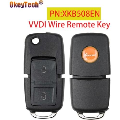OkeyTech 2 Buttons Xhorse VVDI Universal Wire Remote Car Key PN:XKB508EN B5 Style Key For MINI Key Tool/VVDI2 English Version