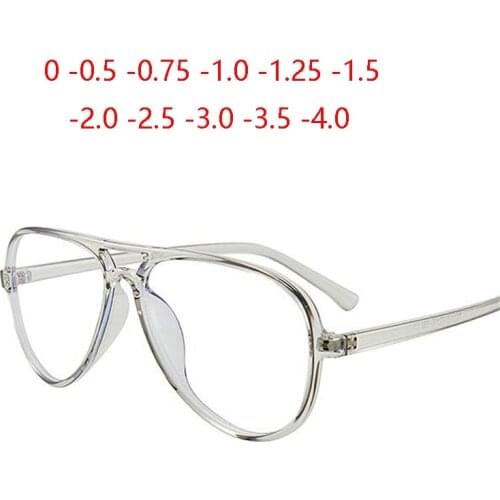 TR90 Oval Prescription Eyeglasses Women New Designer Transparent Gray Nearsighted Spectacle Men 0 -0.5 -0.75 To -4.0