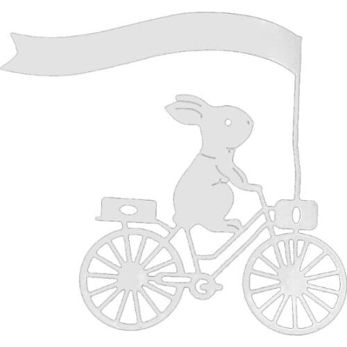 Easter Bunny Cycling Metal Cutting Dies Stencil Scrapbooking DIY Album Stamp Paper Card Embossing Decoration Craft