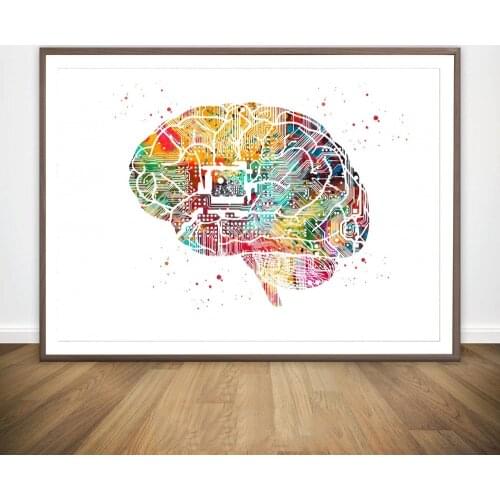 Circuit Board With Heart Brain Circuit Heart Dental Implant Procedure Dentist Tools Anatomical Medical And Science Poster