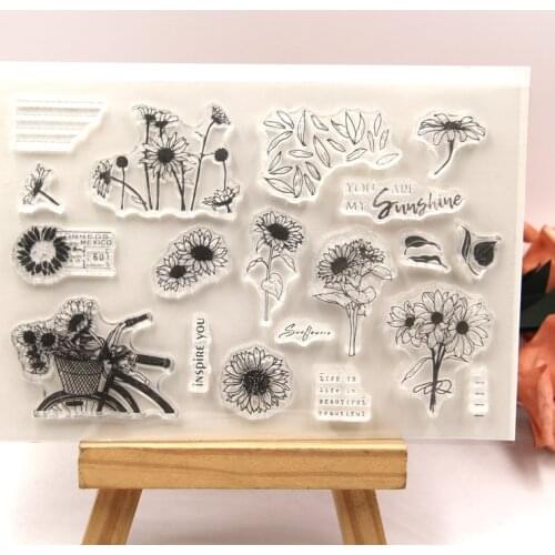ZFPARTY Sunflower Transparent Clear Silicone Stamp/Seal for DIY scrapbooking/photo album Decorative clear stamp sheets