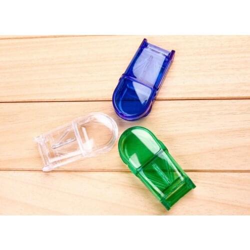 Pill Cutter Splitter Half Storage Compartment Box Medicine Tablet Holder Safe Free Shipping 3 colors SN066