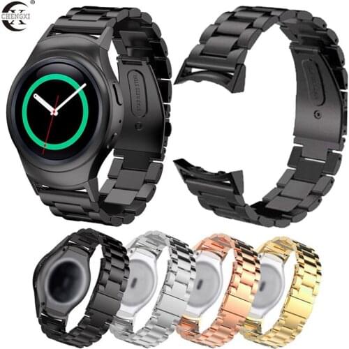 Stainless steel strap with Connector for Samsung Gear R720 Wristband watchband bracelet for Gear S2 Classic smart watch strap