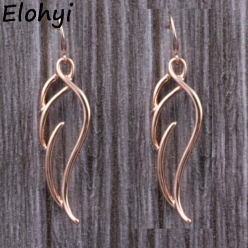 ELOHYI Women Retro Statement Eearrings Hollow Feather Wing Earring Jewelry Wholesale For Girls For Women Gift Shipping