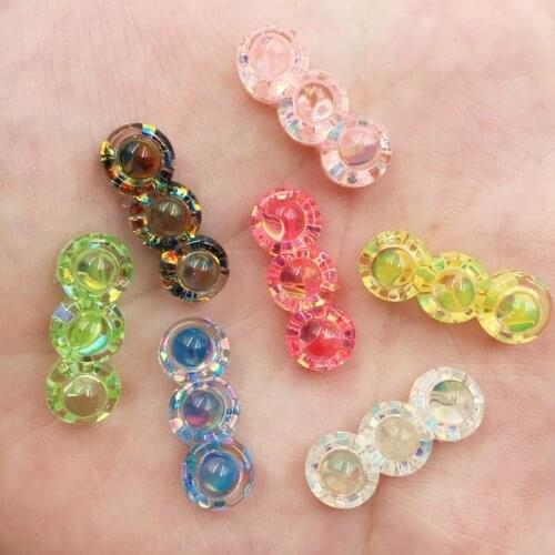 Mix Resin Glitter Paillette Filled Rectangle Bead Crystal Flatback Cabochon Rhinestone Scrapbook DIY Wedding Buttons Ornament