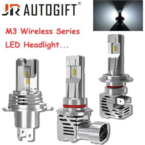 2xH4 H7 Car Motorcycle LED Headlight Bulbs H1/3 H11 9005 HB3 9006 HB4 M3 Mini Size ZES Chip 55W Wireless Direct Plug-in Fog Lamp