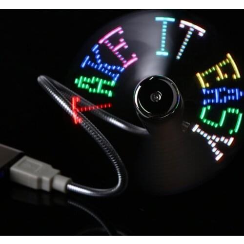 USB Fan Flexible Gooseneck LED Programmable Fan for PC Laptop Notebook Desktops VDX99