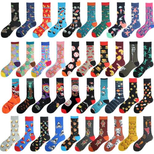 Funny Socks Fashion Cotton Men Women Socks Novelty Happy Cute Cartoon Shark Sushi Planet Love Sport Mens Socks Unisex Lover Sox