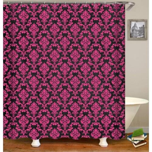 Striped shower curtains bathroom curtain London Bathroom Pink Fabric Shower Curtain with Hooks Waterproof Bath Curtains