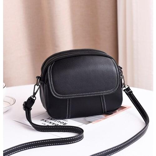 Womens bag 2021 new PU leather shoulder bag solid color fashion messenger bag female bag wild mini shoulder bag