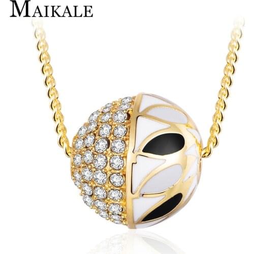 MAIKALE Colorful Balls Necklace Enamel Brincos Plated Gold Vintage Ethnic Pendant For Women Fashion Jewelry For Women