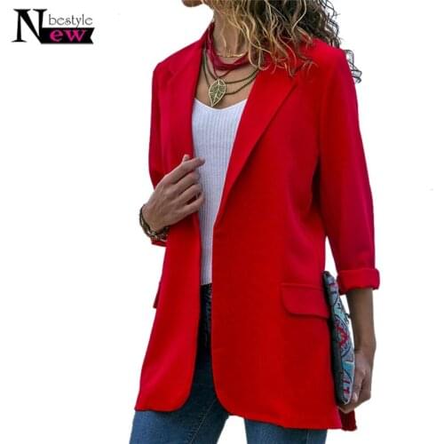 Slim Blazers Women Suit Jacket Female Work Office Lady Suit Soft None Button Blazer Women Business Notched Blazer Feminina Coat