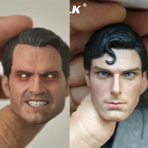 1/6 ScaleHead Sculpt 3.0 angry Classic Christopher Male Head Reeve Carving Model Fit 12" Action Figure Body