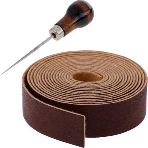 10 Meters Leather Strap Strips Leathercraft Punching Tool with Wooden Handle for Bracelet Jewelry Making