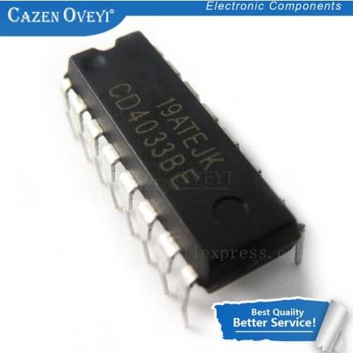 10pcs/lot CD4033BE CD4033 HEF4033BP DIP HCF4033BE HCF4033 4033 DIP-16 new and original IC In Stock