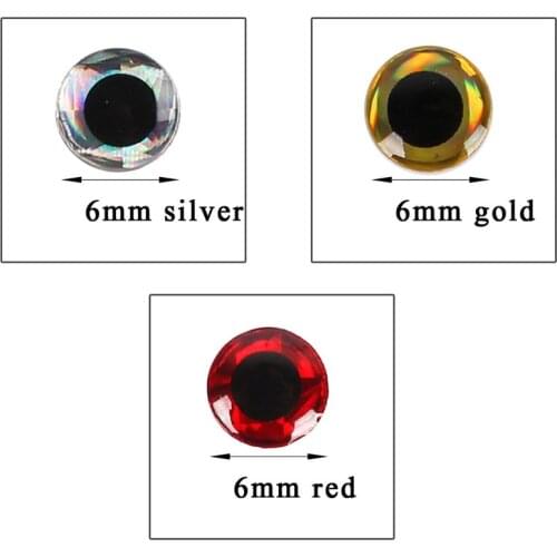 100pcs 6mm 3D Holographic Fishing Lure Fish Eyes Fly Tying Jigs Crafts SAL99