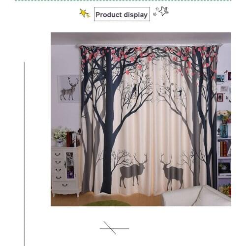 3D Window Curtains Luxury Blackout For Living Room kids Bedroom Drapes cortinas Rideaux Customized size deer Cushions cove