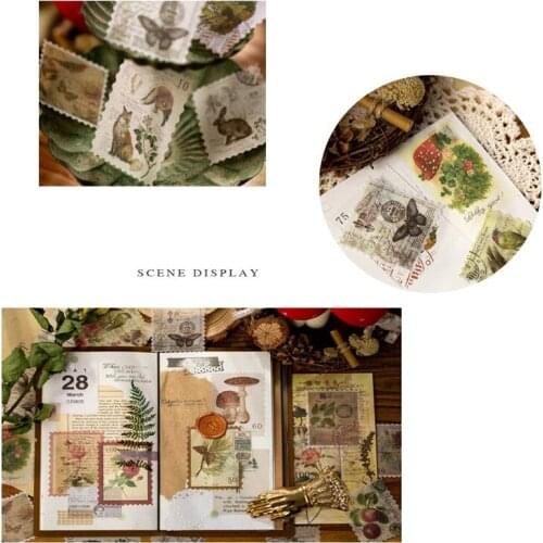 Free shipping12packs/lot Wholesale Retro Stamp Sticker Pack Time Post Office Series Decorative Sticker Pretty Stickers