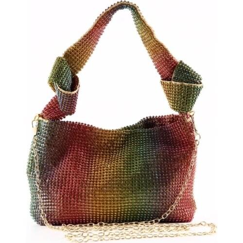 Shiny Rhinestone Women Tote Handbag Shoulder Bag Fashion Handle Satchel Purse X5XA