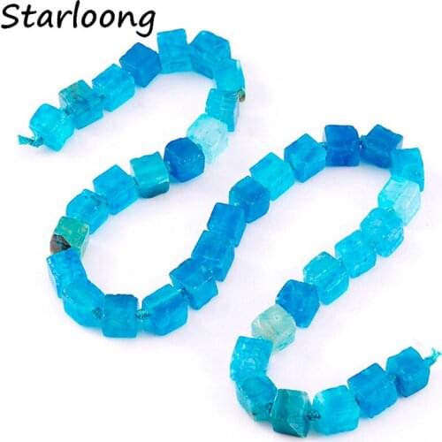 1 strand/lot High quality semi-precious 8-9mm square crack multicolor natural stone agata beads DIY jewelry making for necklace