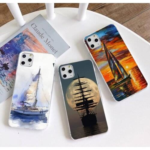 Sailing ship boat Phone Case for iphone 12 pro max 11 pro XS MAX 8 7 6 6S Plus X 5S SE 2020 XR cover