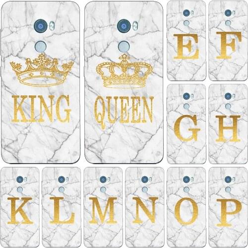 Phone Case For HTC One M10 X10 10 Evo / Bolt / HTC U Play Alpine White Marble Golden English Letter Fashion Name Back Cover Shel
