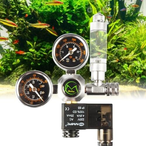 Dual Stage CO2 Regulators With Integrated Solenoid Valve For Aquariums CO2 kit System for Planted Tank Aquarium Accessories