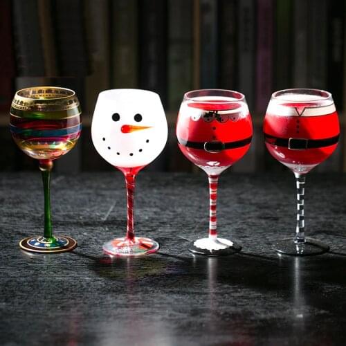 Exquisite limited edition Christmas style glass cup Funny snowman tall glasses cup Home decoration glass cup