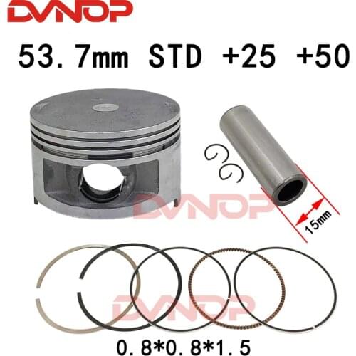 Scooter 53.7mm STD +25 +50 Piston Kit for Yamaha YP125 Majesty MBK Skyliner XN125 Teos XQ125 Maxster 125cc 5DS-11631-00