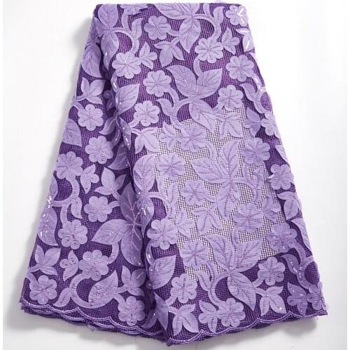 SJD LACE New Arrival High Quality Purple Flower African Lace Fabric French Mesh Milk Silk Nigerian For Women Wedding Dress A2337