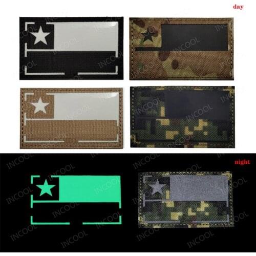 Chile Flag Reflective Patch Chilean Embroidered Flags Patches Tactical Emblem Decorative Embroidery Badges For Clothing Backpack