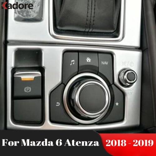 For Mazda 6 M6 Atenza 2018 2019 ABS Matte Car Interior Electronic Handbrake Panel Cover Trim Hand Brake Button Frame Trims LHD