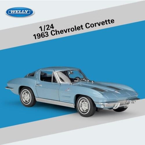 1:24 Chevrolet 1963 Corvette Classic Car Alloy Sports Car Model Diecast Alloy Simulation Toy Car Model Collection Childrens Gift