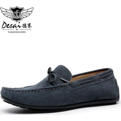 DESAI Mens Dress Loafers For Men Shoes Casual Natura Genuine Leather Business Handmade Breathable High Quality 2021 New Arrival
