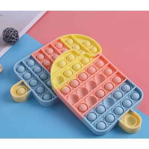 Desktop Fun Ice Cream Shaped Push Bubble Silicone Toys Children Adult Stress Reliever Fidget Squeeze Board Game Dropshipp