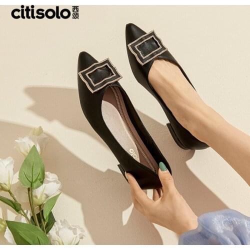 CW21Q1610A Citisolo Autumn Elegant Commuter Light-mouthed Single Shoes