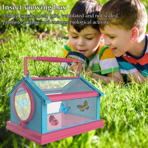 Outdoor Insect Observation Box DIY Portable Breathable Insect Collecting Habitat Educational For Kids Insect Magnifier Feeding