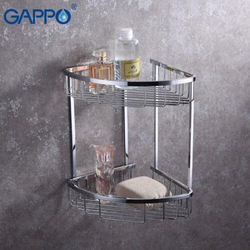 GAPPO Bathroom Shelves bathroom holder Bath Storage Shelf Wall Mount Bathroom Accessories shower basket estante para banheiro