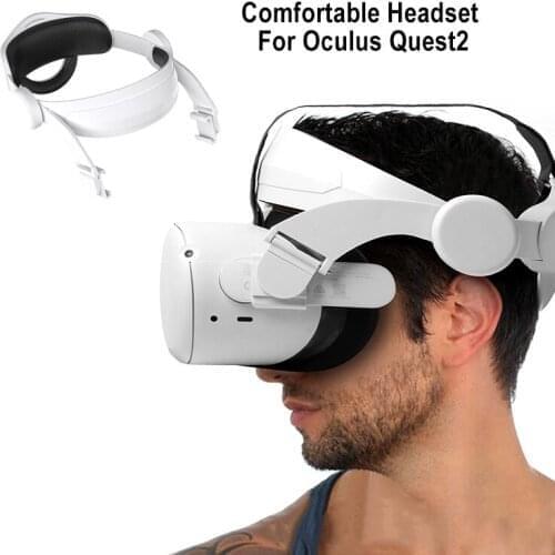 VR Glasses Head Strap for Oculus Quest2 Adjustable Headband Frabic Cushion Pad (Vr Glass Is Not Included)