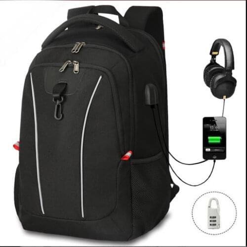 Men backpack USB charging backpacks multi-function can put 17.3 inch laptop inside backpack shoulder wear-resistant Oxford cloth