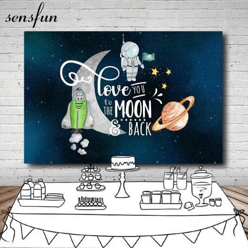 Sensfun Moon Earth Outer Space Backdrop For Photo Studio Birthday Party Photography Backgrounds Photo Both 7x5FT Vinyl