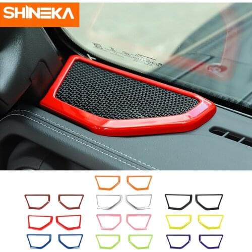 SHINEKA Interior Mouldings for Jeep Wrangler JL 2018+ ABS Car A-pillar Speaker Decoration Cover Ring Stickers For Jeep Wrangler
