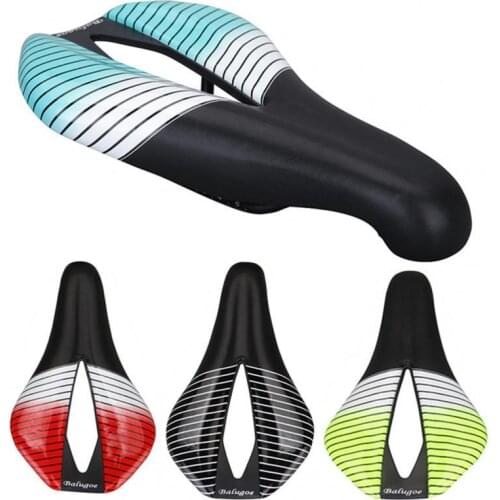 Bike Seat Shock Absorb Breathable Professional Bike Supplies Striped Surface Replacement Bicycle Saddle for Racing Cycling Tools
