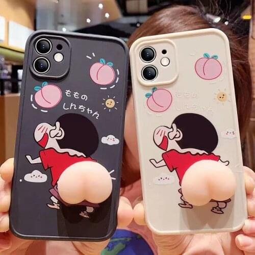 Cartoon Silicone Hip Phone Case For iphone 12 11 Pro XS 11Pro 12Pro Max X XR SE 2020 5 6 S 7 8 Plus Cases Silicone Hip Soft Blac