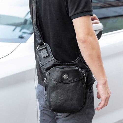 Super Quality Mens Mini Shoulder Bags Genuine Leather Phone Pouch Small Crossbody Bags Travel Outdoor Bag Male Messenger Bag